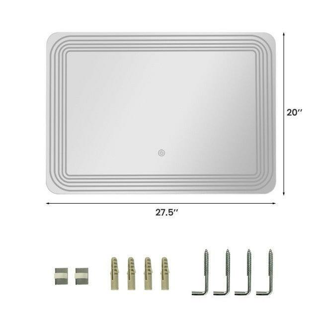 3 Tone LED Touch Sensor Wall Mounted Bathroom Mirror - FurniFindUSA