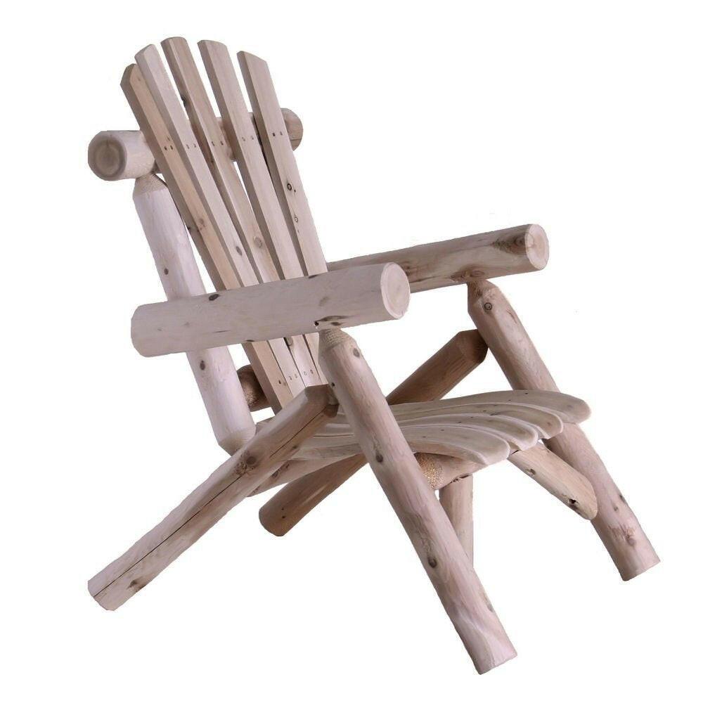 Outdoor Adirondack Style Cedar Log Lounge Chair - Made in USA - FurniFindUSA