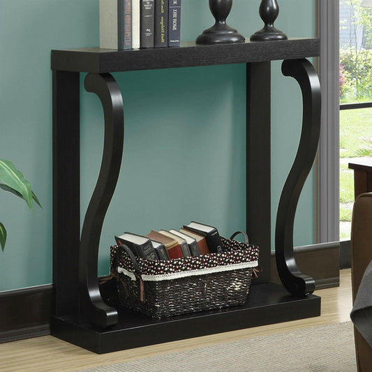 Modern Curved Legs Rich Espresso Console Table - FurniFindUSA