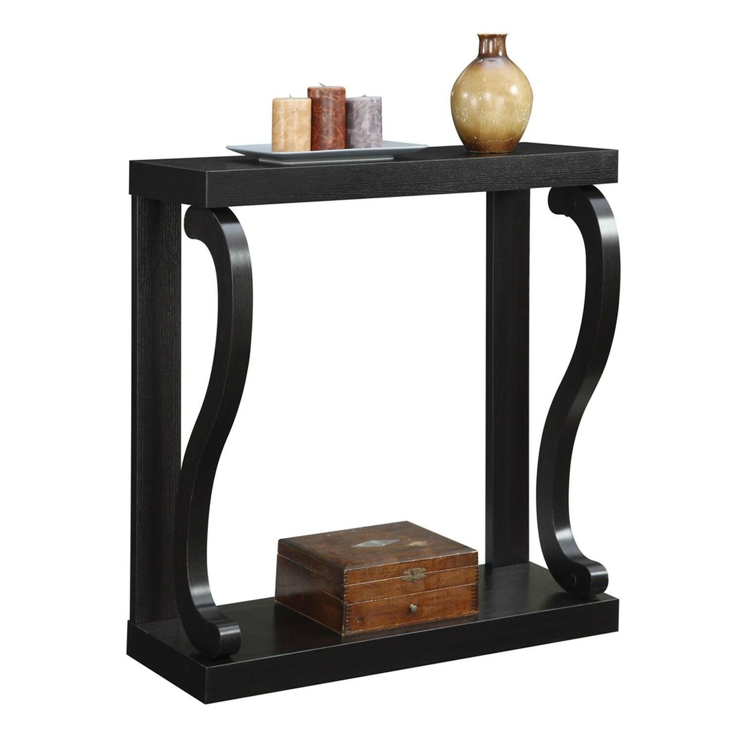 Modern Curved Legs Rich Espresso Console Table - FurniFindUSA