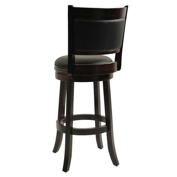 Cappuccino 29-inch Swivel Barstool with Faux Leather Cushion Seat - FurniFindUSA