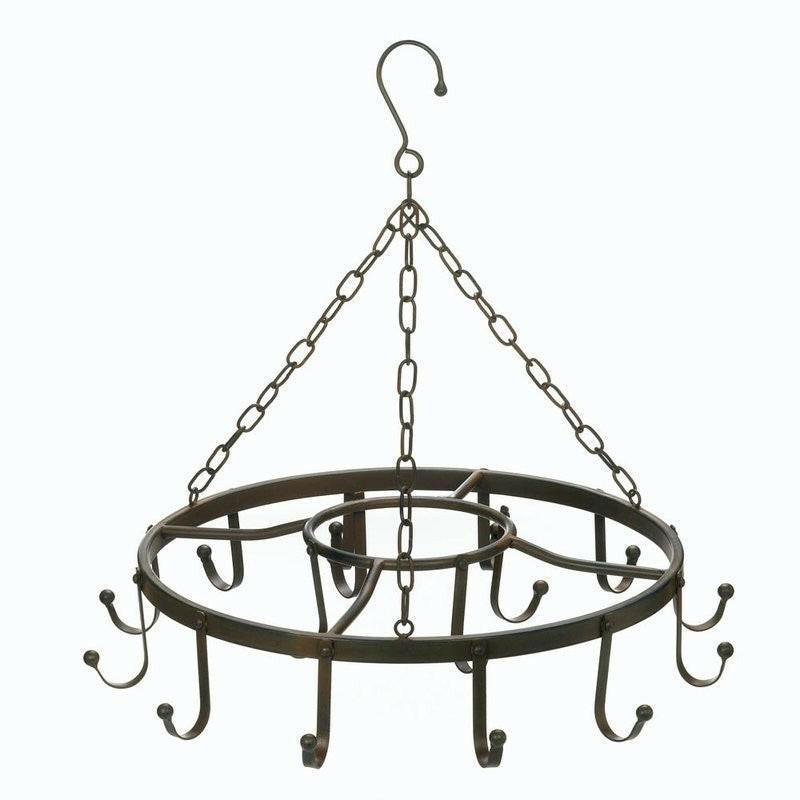 Modern Industrial Circular Hanging Pot Rack - FurniFindUSA