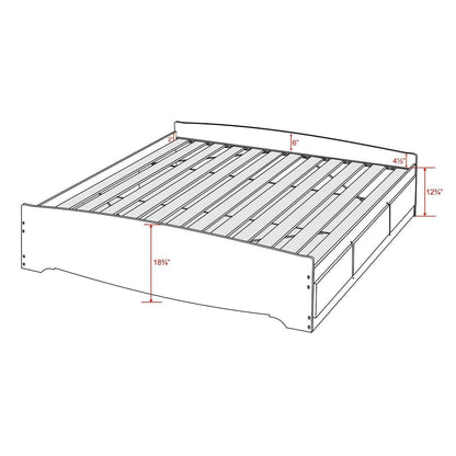 King size Modern Espresso Platform Bed Frame with 6 Storage Drawers - FurniFindUSA