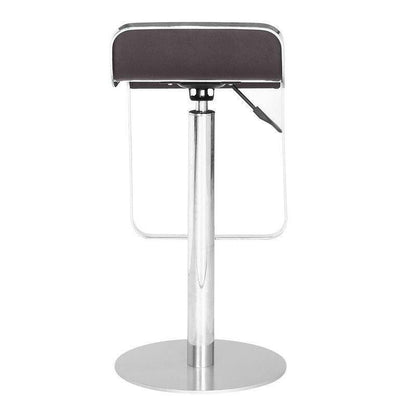 Modern Bar Stool with Espresso Brown Faux Leather Swivel Seat - FurniFindUSA