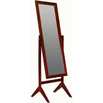 Modern Full Length Freestanding Bedroom Floor Cheval Mirror in Cherry - FurniFindUSA