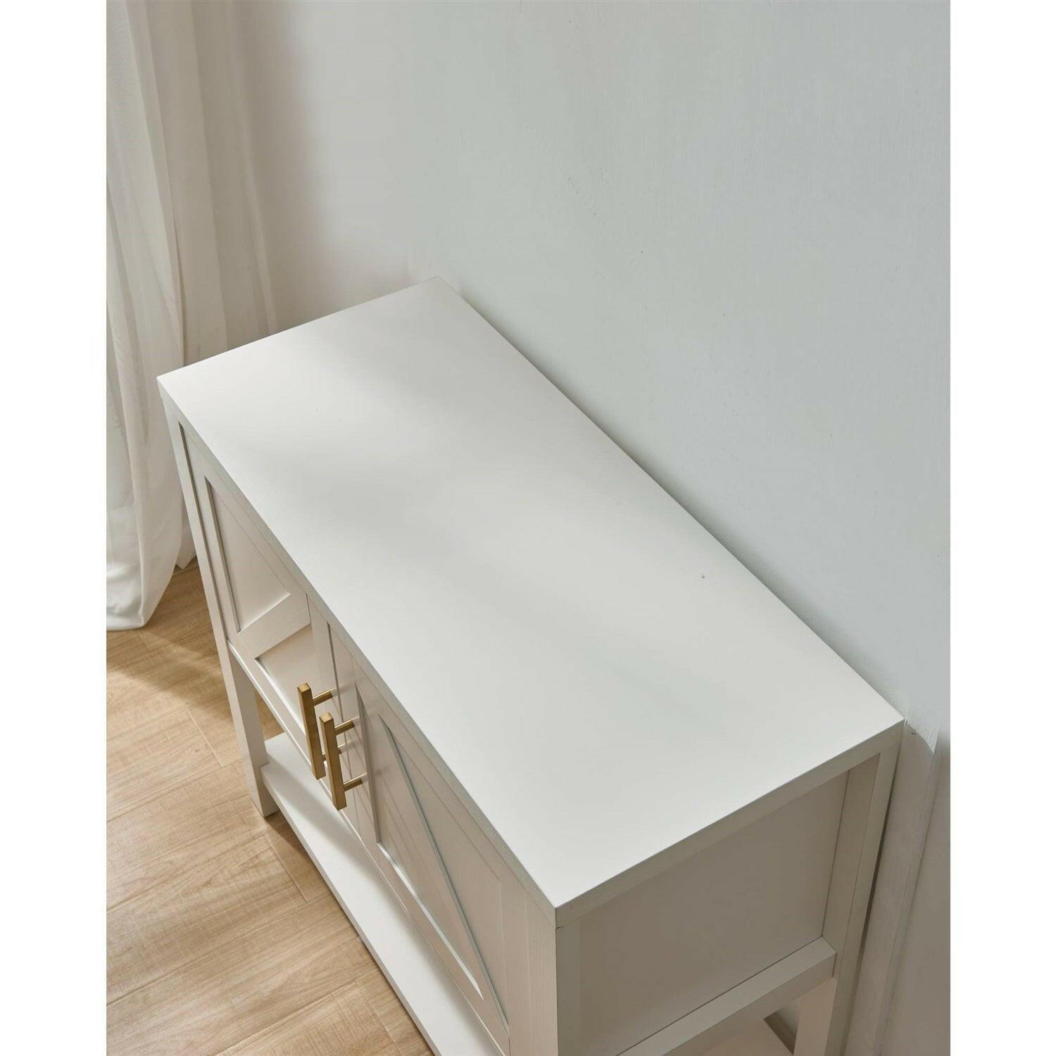 Modern 2 Drawer Wooden Storage Console Table White - FurniFindUSA