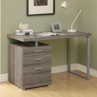 Modern Home Office Laptop Computer Desk in Dark Taupe Wood Finish - FurniFindUSA