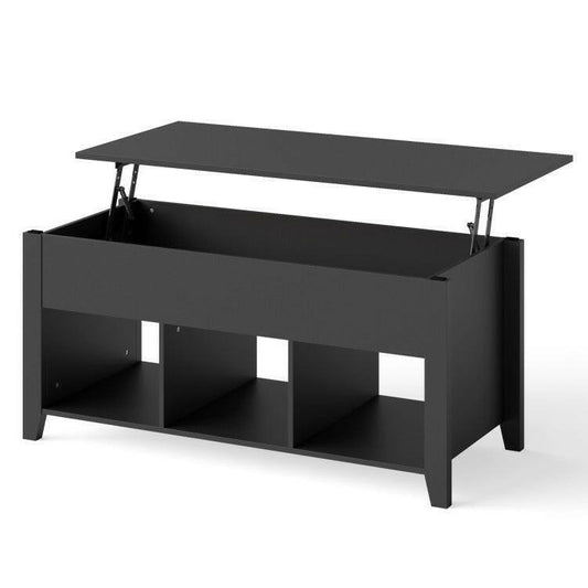 Modern Black Wooden Lift Top Coffee Table - FurniFindUSA