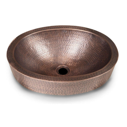 Oval Hammered Copper Bathroom Sink Drop-in or Vessel - FurniFindUSA