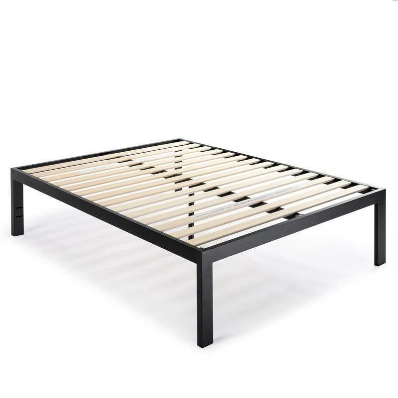 Queen 18 Inch Easy Assemble Metal Platform Bed Frame with Wood Slats - FurniFindUSA