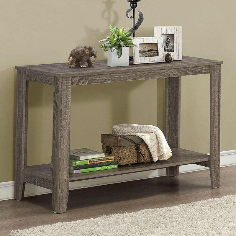 Sofa Table Console Table in Dark Taupe Wood Finish - FurniFindUSA