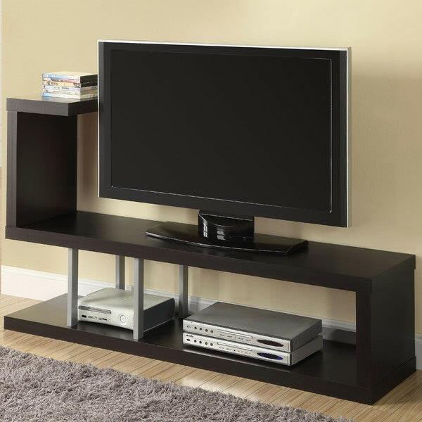 Modern Entertainment Center TV Stand in Cappuccino Finish - FurniFindUSA