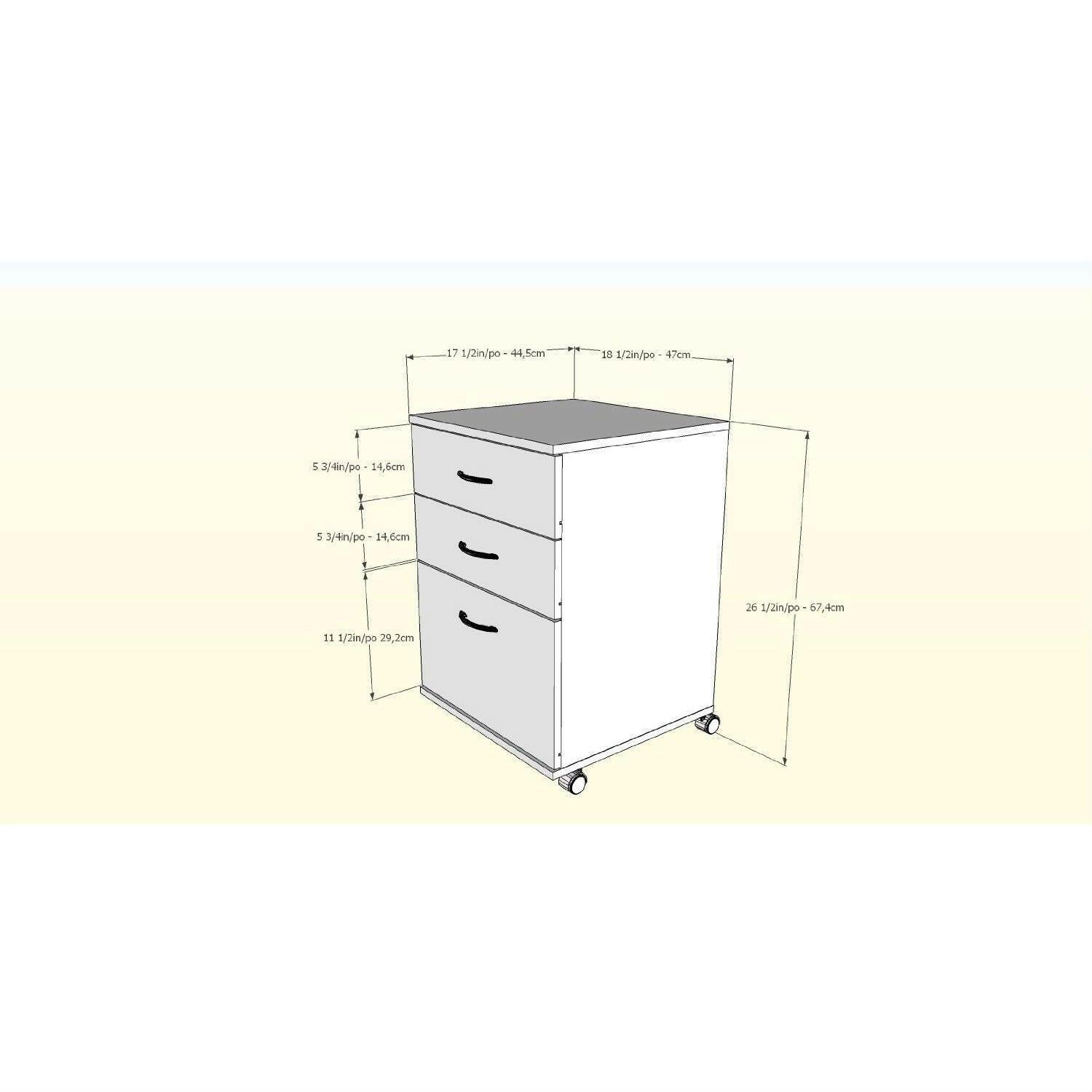 Contemporary 3-Drawer Mobile Filing Cabinet in Natural Maple Finish - FurniFindUSA