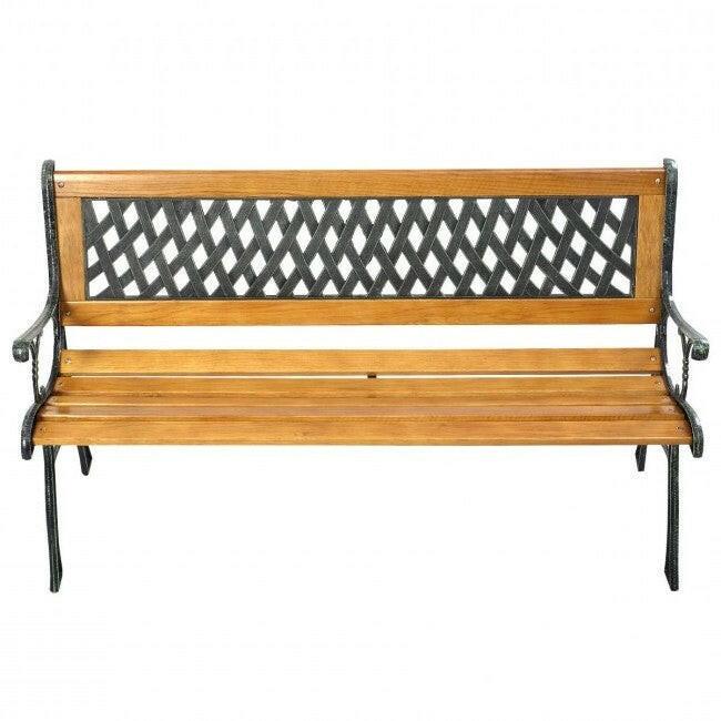 FarmHome Outdoor Patio Park Cast Iron Garden Porch Chair Bench - FurniFindUSA