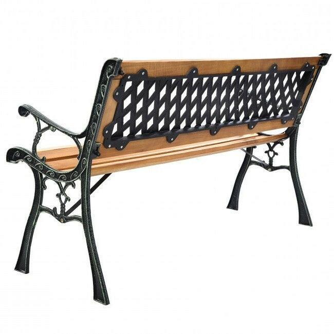 FarmHome Outdoor Patio Park Cast Iron Garden Porch Chair Bench - FurniFindUSA