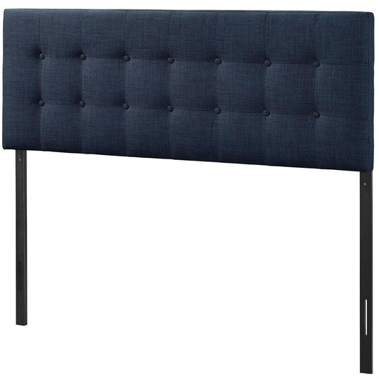 Full size Navy Fabric Modern Upholstered Headboard - FurniFindUSA