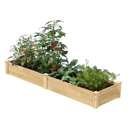 Pine Wood 2-Ft x 8-Ft Outdoor Raised Garden Bed Planter Frame - Made in USA - FurniFindUSA