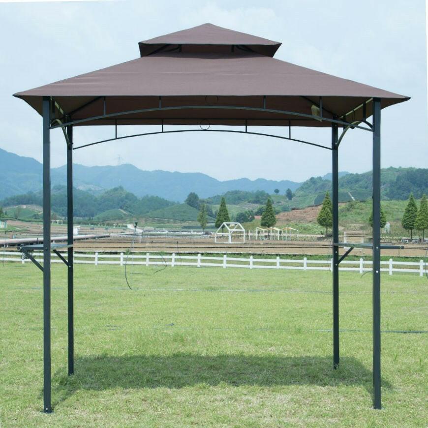 8-Ft x 5-Ft Steel Frame Outdoor Grill Gazebo with Vent Top Canopy - FurniFindUSA