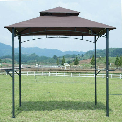 8-Ft x 5-Ft Steel Frame Outdoor Grill Gazebo with Vent Top Canopy - FurniFindUSA