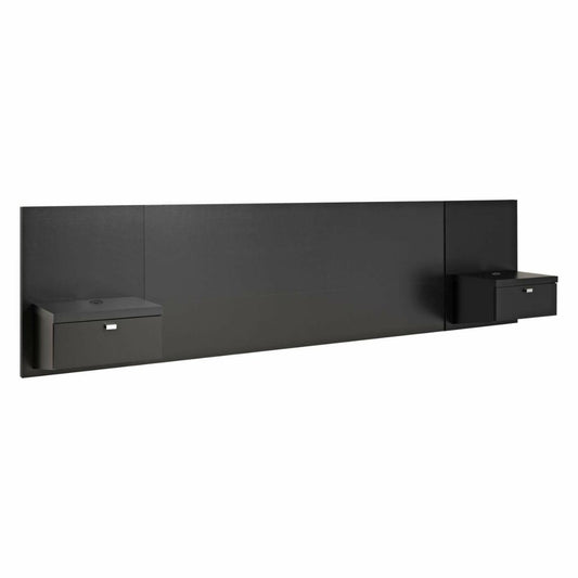 King size Modern Wall Mounted Floating Headboard with Nightstands in Black - FurniFindUSA
