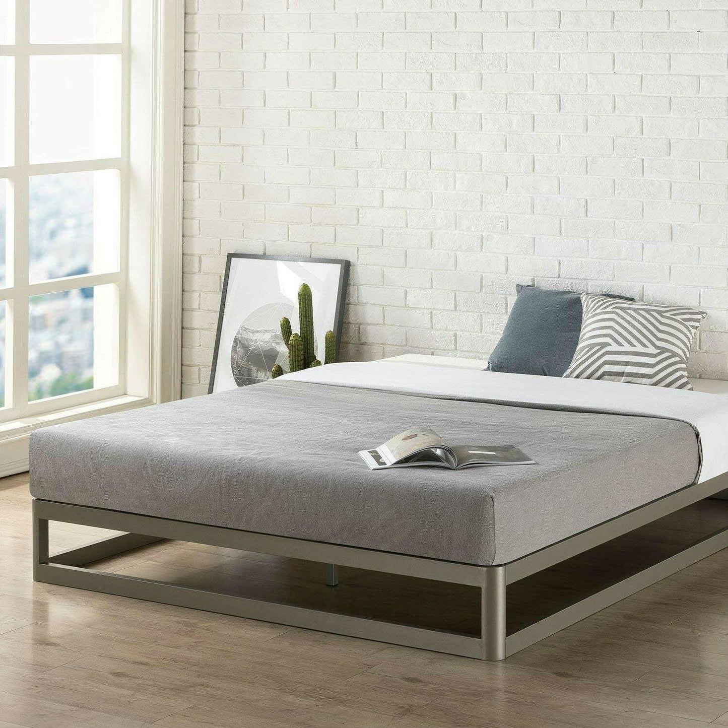 Twin size Modern Heavy Duty Low Profile Metal Platform Bed Frame - FurniFindUSA