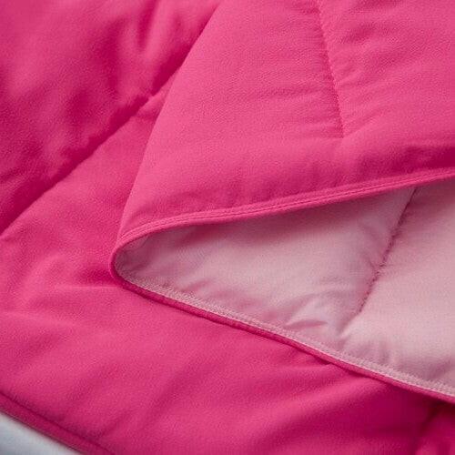 Twin/Twin XL Traditional Microfiber Reversible 3 Piece Comforter Set in Pink - FurniFindUSA