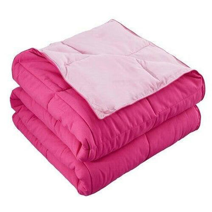 Twin/Twin XL Traditional Microfiber Reversible 3 Piece Comforter Set in Pink - FurniFindUSA