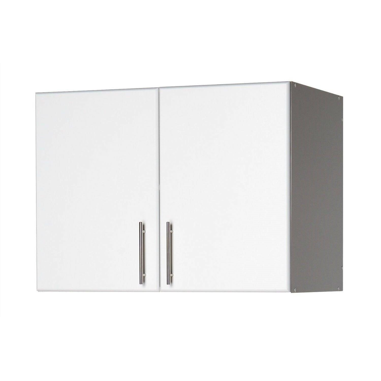 White Wall Cabinet with 2 Doors and Adjustable Shelf - FurniFindUSA