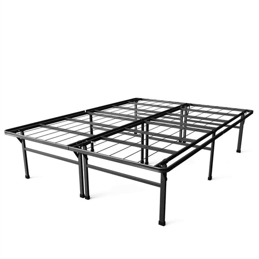 Queen size 18-inch High Rise Folding Metal Platform Bed Frame - FurniFindUSA