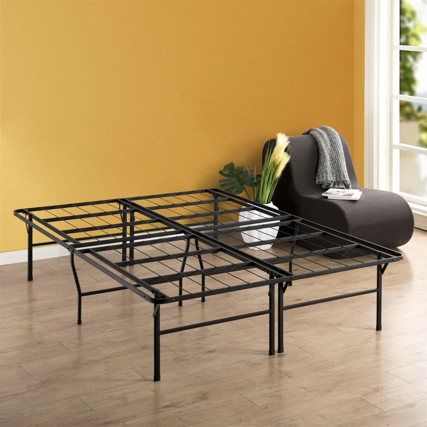 Queen size 18-inch High Rise Folding Metal Platform Bed Frame - FurniFindUSA