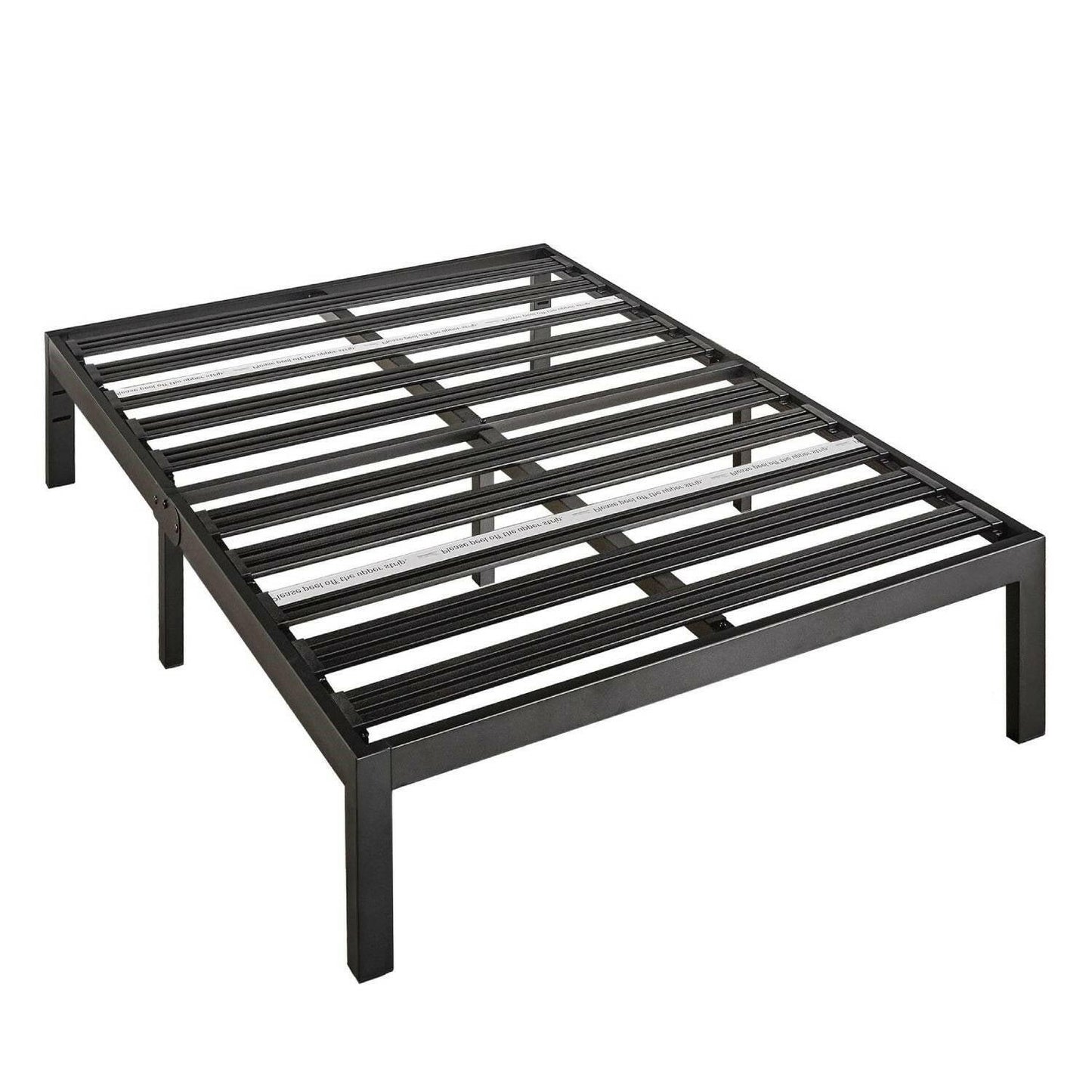 Queen size Metal Platform Bed Frame with 3.86 inch Wide Heavy Duty Steel Slats - FurniFindUSA