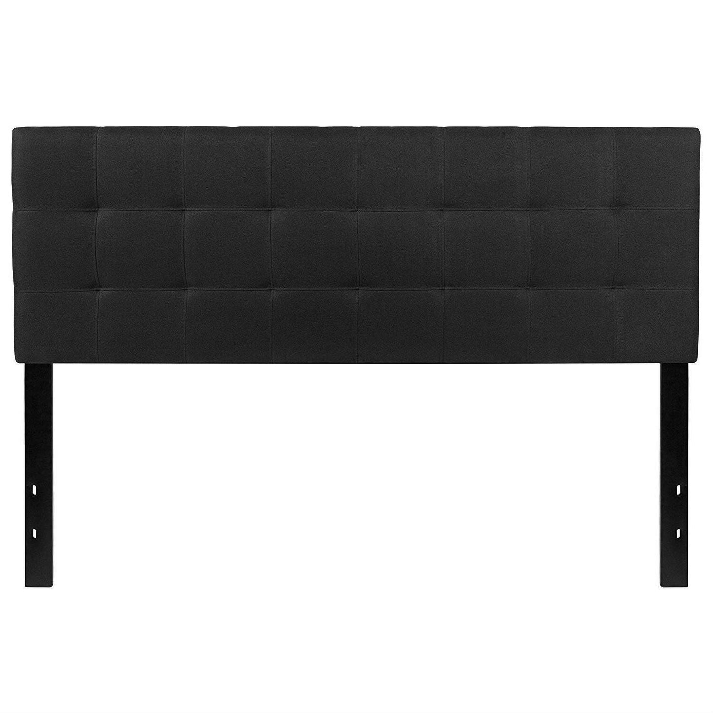 Queen size Modern Black Fabric Upholstered Panel Headboard - FurniFindUSA