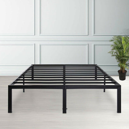 Queen size Modern Heavy Duty Black Metal Platform Bed Frame - FurniFindUSA