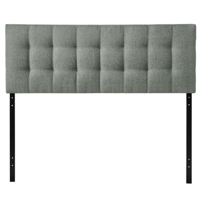 King size Grey Fabric Upholstered Headboard with Modern Tufting - FurniFindUSA