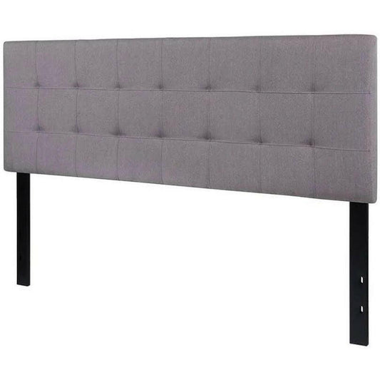 Queen size Modern Light Grey Fabric Upholstered Panel Headboard - FurniFindUSA