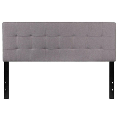 Queen size Modern Light Grey Fabric Upholstered Panel Headboard - FurniFindUSA