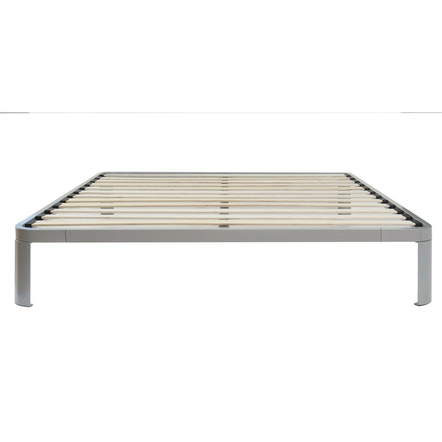 Queen size Luna Metal Platform Bed Frame with Wood Slats - FurniFindUSA