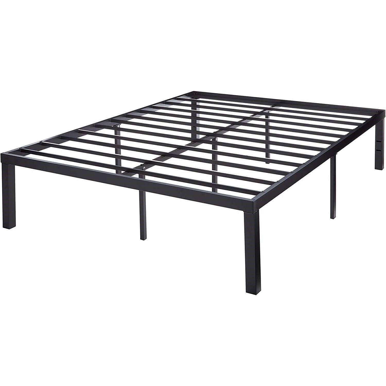 Queen size Modern 16-inch Heavy Steel Metal Platform Bed Frame - FurniFindUSA