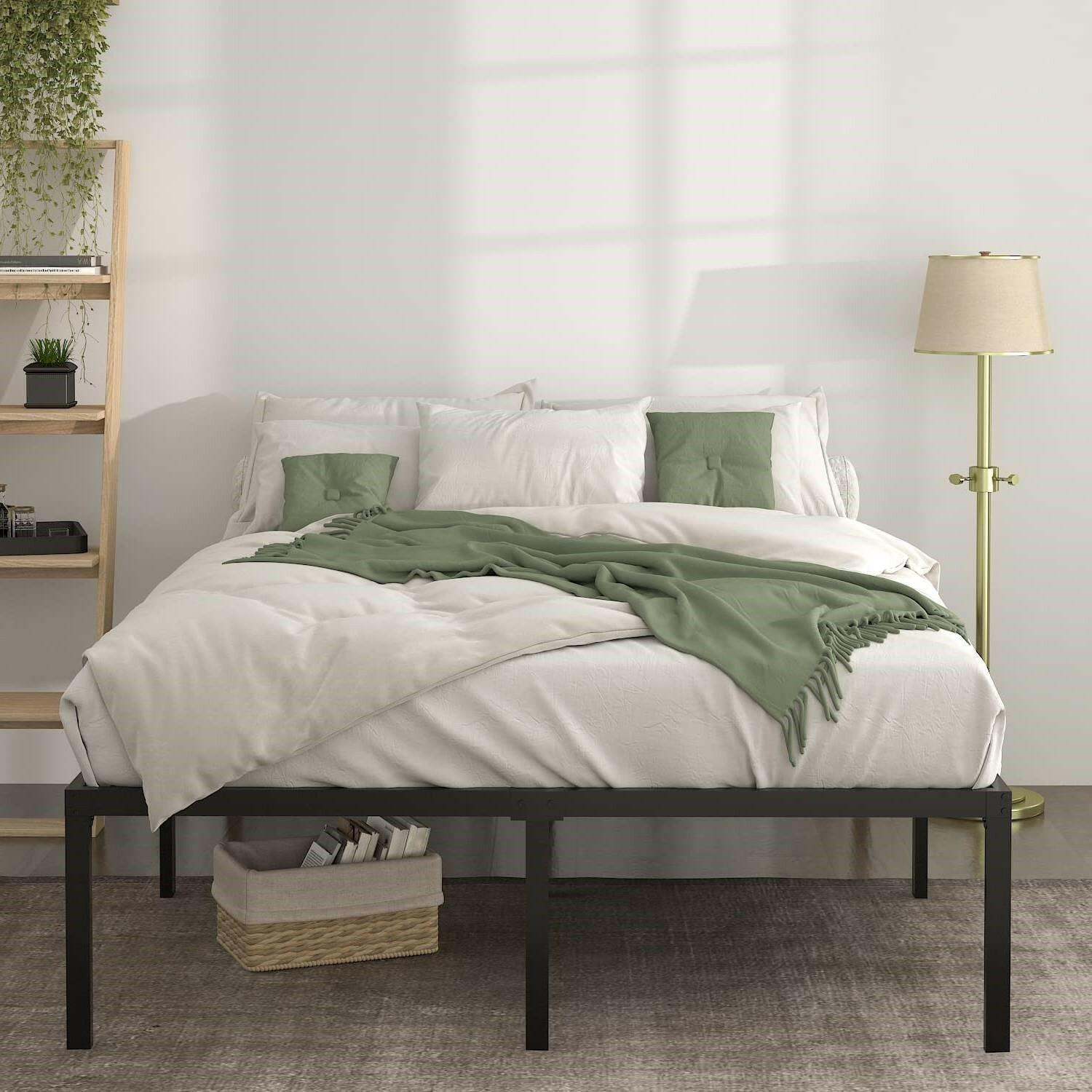 Queen 18-inch Metal Platform Bed Frame with Under-Bed Storage Space - FurniFindUSA