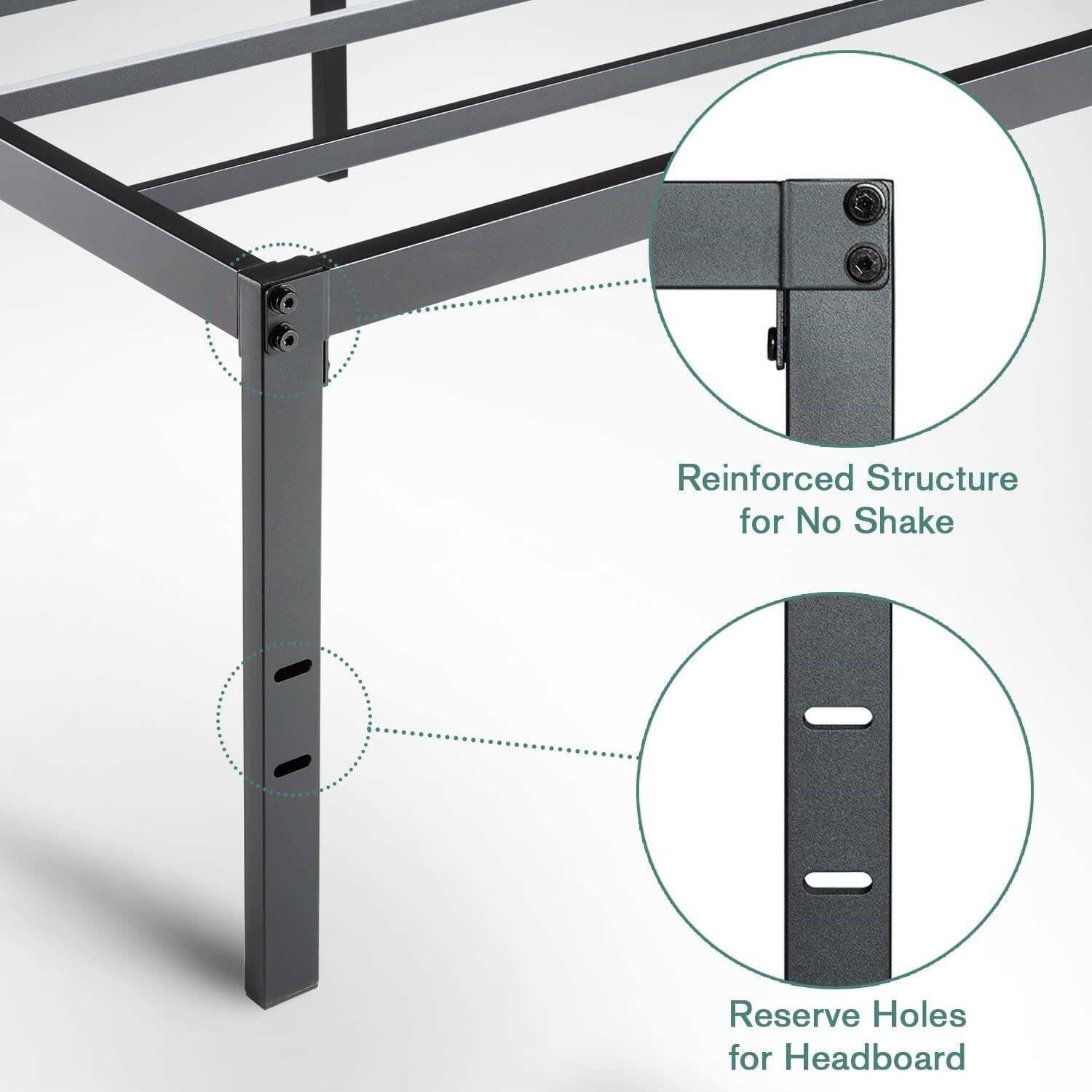 Queen 18-inch Metal Platform Bed Frame with Under-Bed Storage Space - FurniFindUSA