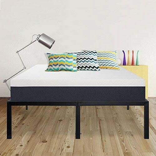 Queen 18-inch High Rise Heavy Duty Black Metal Platform Bed Frame - FurniFindUSA