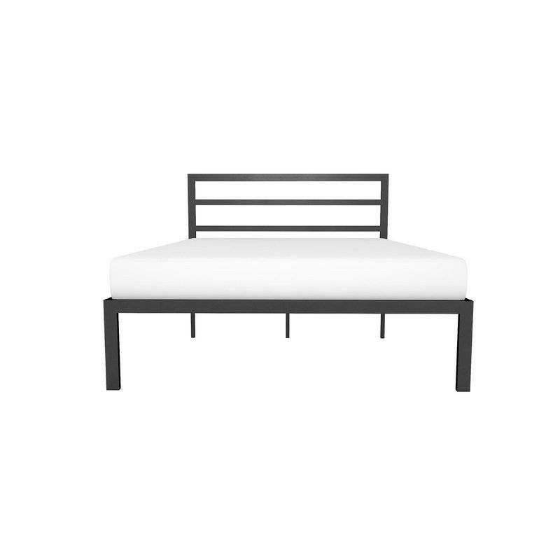 Queen Black Metal Platform Bed Frame with Headboard Included - FurniFindUSA