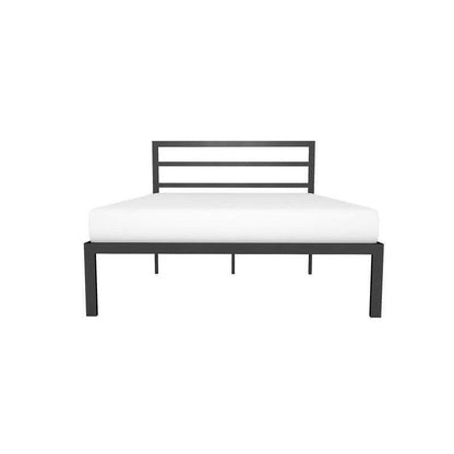 Queen Black Metal Platform Bed Frame with Headboard Included - FurniFindUSA