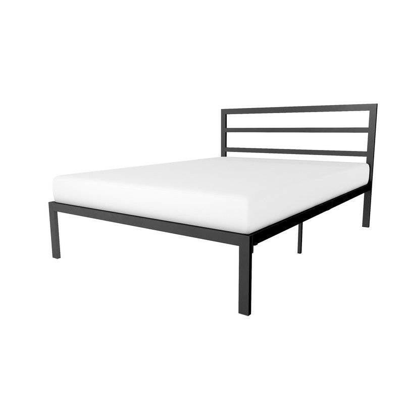 Queen Black Metal Platform Bed Frame with Headboard Included - FurniFindUSA