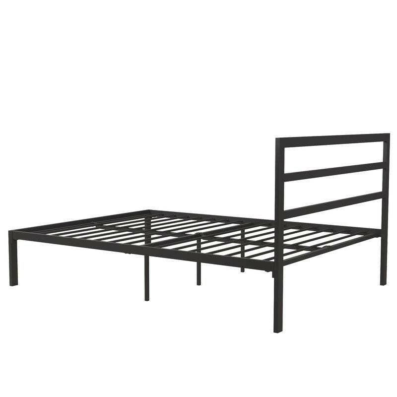 Queen Black Metal Platform Bed Frame with Headboard Included - FurniFindUSA