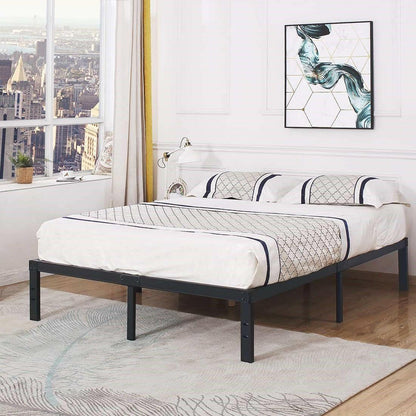 Queen Heavy Duty Metal Platform Bed Frame with Wood Slats 3,500 lbs Weight Limit - FurniFindUSA