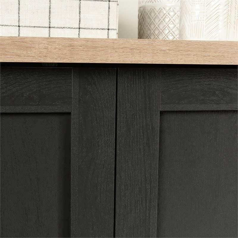 FarmHouse Black Oak Drawer and Garment Rod Wardrobe Armoire - FurniFindUSA