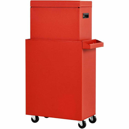 Red Heavy Duty Steel Lockable Rolling Tool Chest Mobile Garage Storage Cart - FurniFindUSA