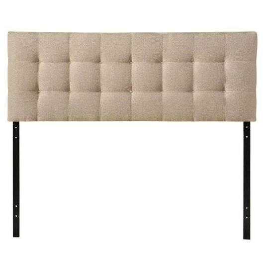 Full size Modern Beige Tan Taupe Fabric Tufted Upholstered Headboard - FurniFindUSA