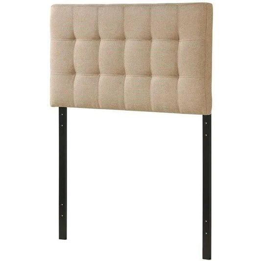 Twin size Modern Beige Tan Taupe Fabric Tufted Upholstered Headboard - FurniFindUSA
